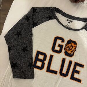 Michigan Go Blue vintage baseball style tee